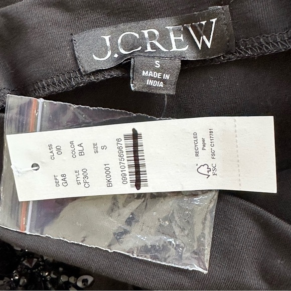 NEW J. CREW Stretch cotton-blend mockneck with floral embellishment Size Small - Picture 7 of 8